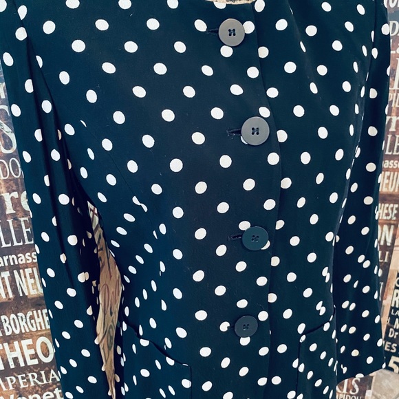KASPER BLACK & WHITE pretty Polk o Dot Soft Jacket - Picture 10 of 10